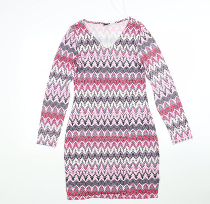 Body Flirt Womens Multicoloured Striped Viscose Pencil Dress  Size S  V-Neck