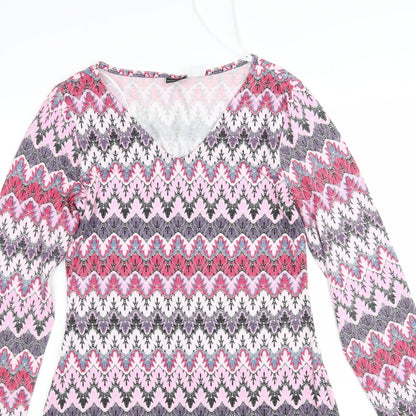 Body Flirt Womens Multicoloured Striped Viscose Pencil Dress  Size S  V-Neck