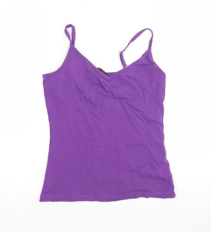 Originals Womens Purple  Cotton Basic Tank Size 10 V-Neck
