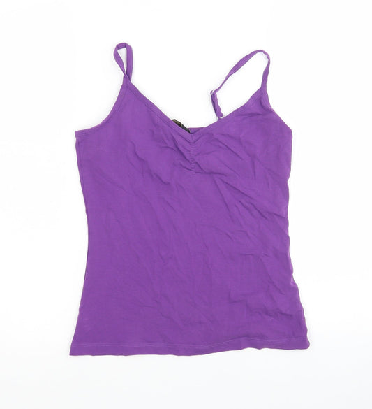 Originals Womens Purple  Cotton Basic Tank Size 10 V-Neck