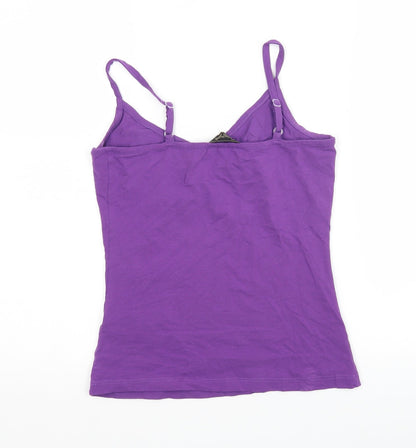 Originals Womens Purple  Cotton Basic Tank Size 10 V-Neck