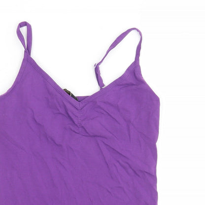 Originals Womens Purple  Cotton Basic Tank Size 10 V-Neck