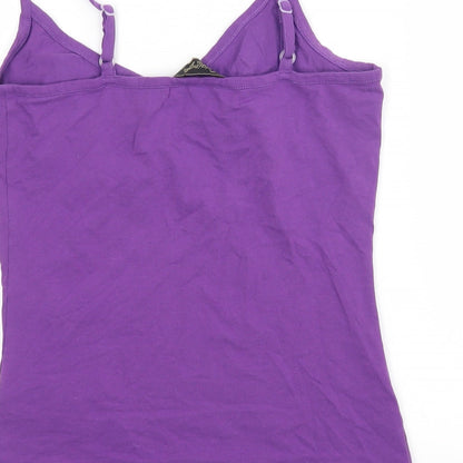 Originals Womens Purple  Cotton Basic Tank Size 10 V-Neck