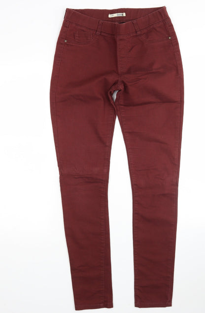 Dorothy Perkins Womens Red  Cotton Jegging Jeans Size 10 L31 in Regular