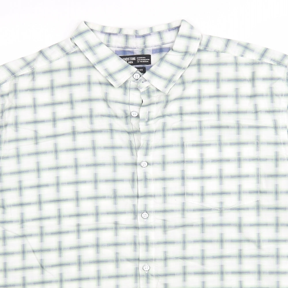 Sandstone Mens Multicoloured Check Cotton  Button-Up Size XL Collared