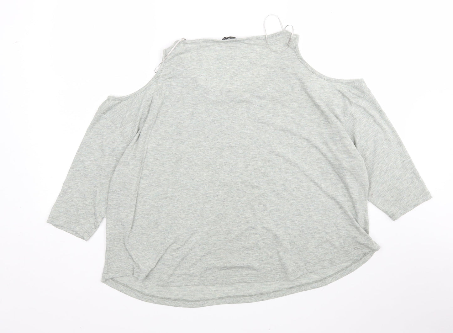 Womens UK Size 12 Internacionale Grey Basic T-Shirt