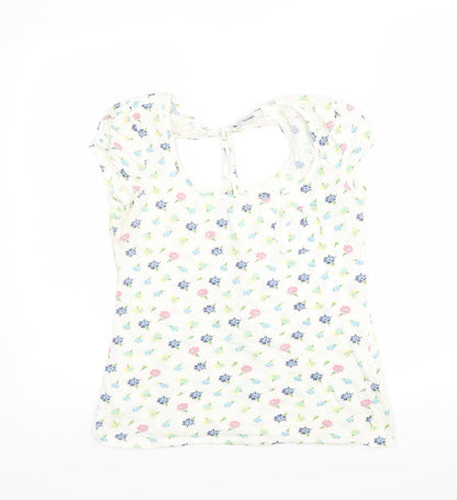 George Womens Multicoloured Floral Cotton Basic T-Shirt Size 10 Round Neck