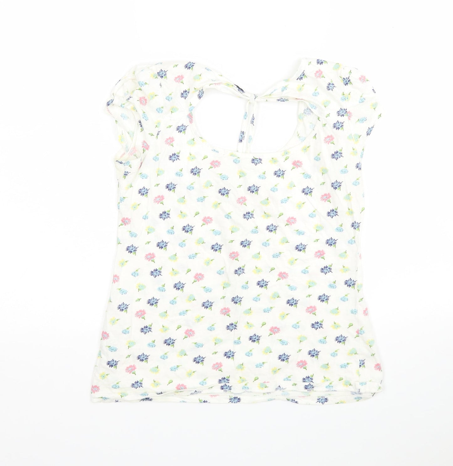 George Womens Multicoloured Floral Cotton Basic T-Shirt Size 10 Round Neck