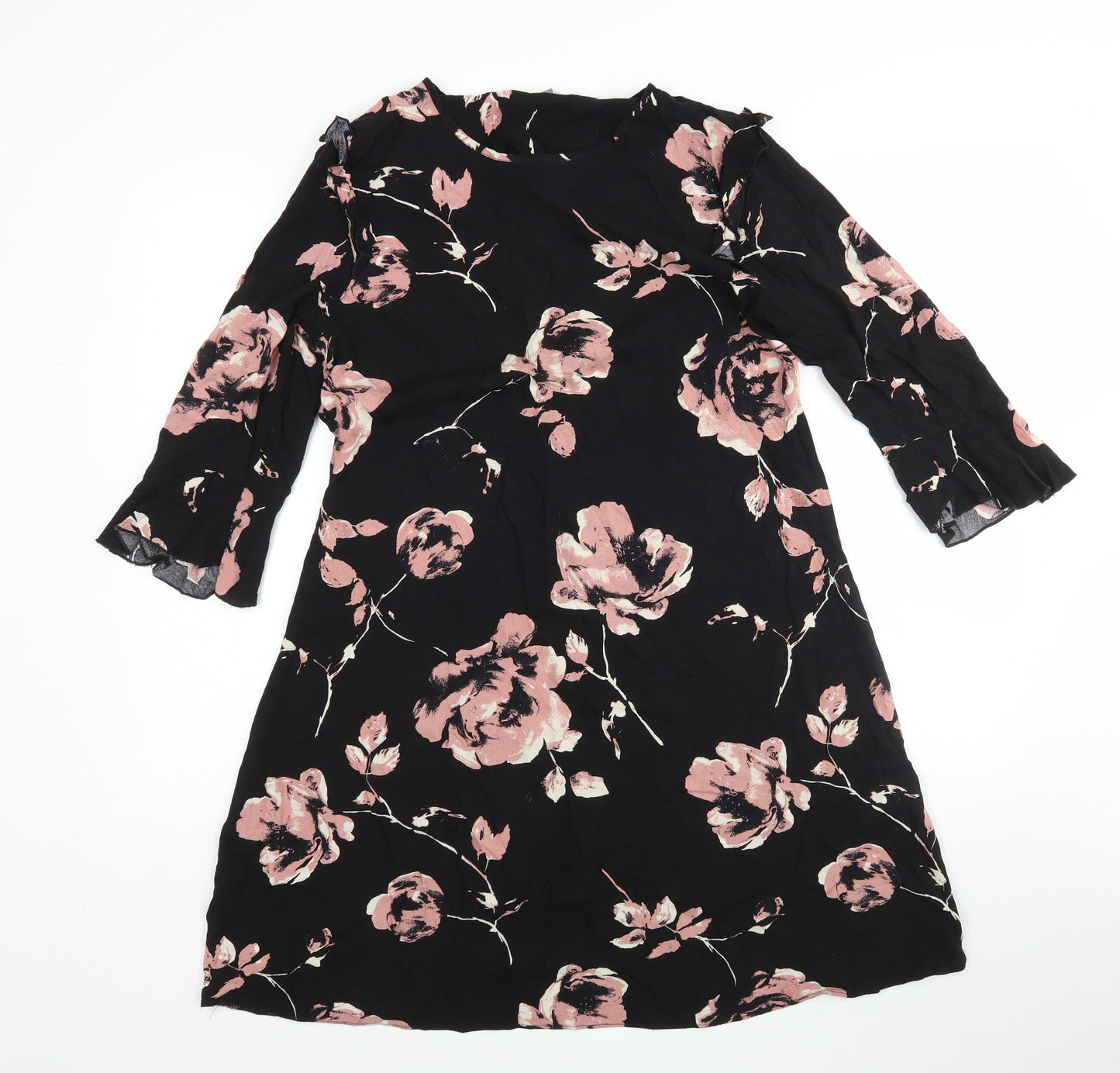 Peacocks Womens Multicoloured Floral Viscose A-Line  Size 10  Round Neck