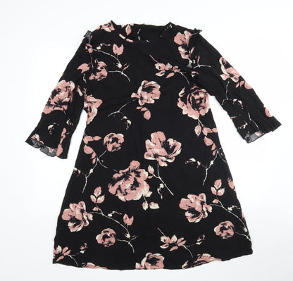 Peacocks Womens Multicoloured Floral Viscose A-Line  Size 10  Round Neck