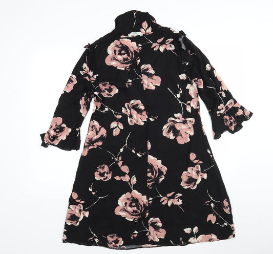 Peacocks Womens Multicoloured Floral Viscose A-Line  Size 10  Round Neck