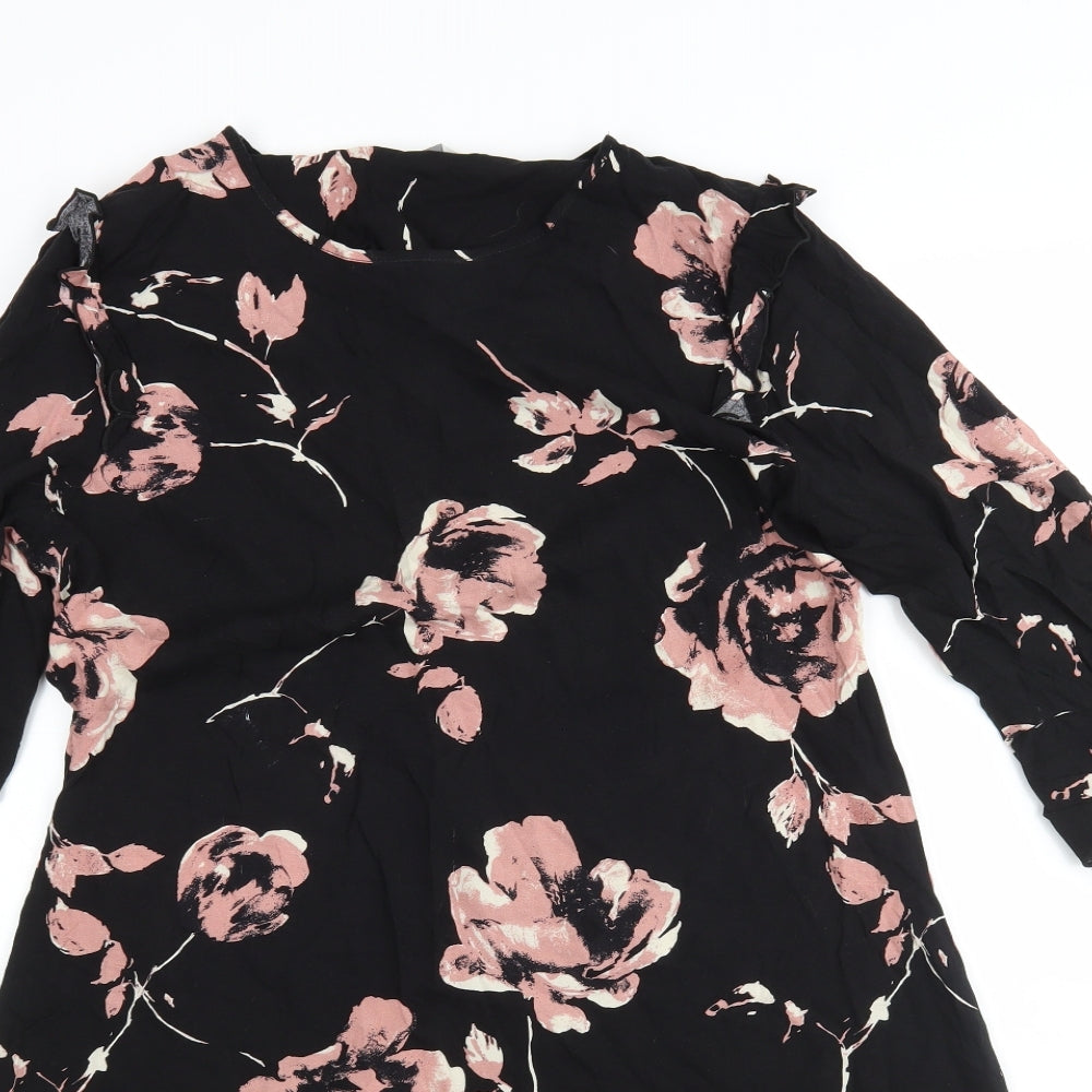 Peacocks Womens Multicoloured Floral Viscose A-Line  Size 10  Round Neck