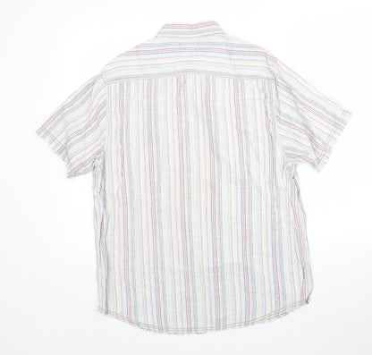 Mens UK Size L Easy Multicoloured  Button-Up Short Sleeve Casual Shirt