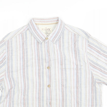 Mens UK Size L Easy Multicoloured  Button-Up Short Sleeve Casual Shirt
