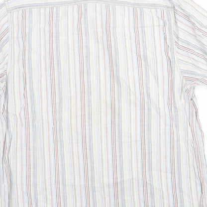 Mens UK Size L Easy Multicoloured  Button-Up Short Sleeve Casual Shirt
