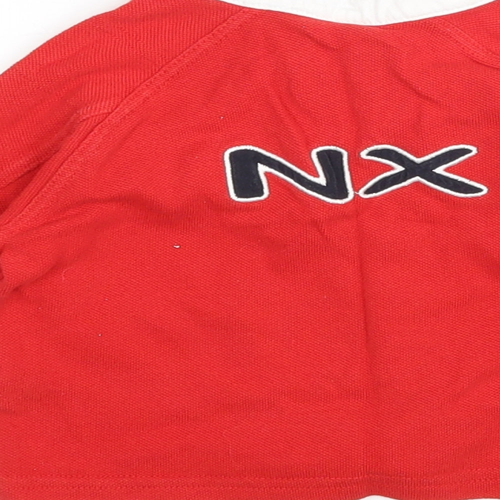 NX Boys Red  Cotton Basic Polo Size 9-12 Months Collared