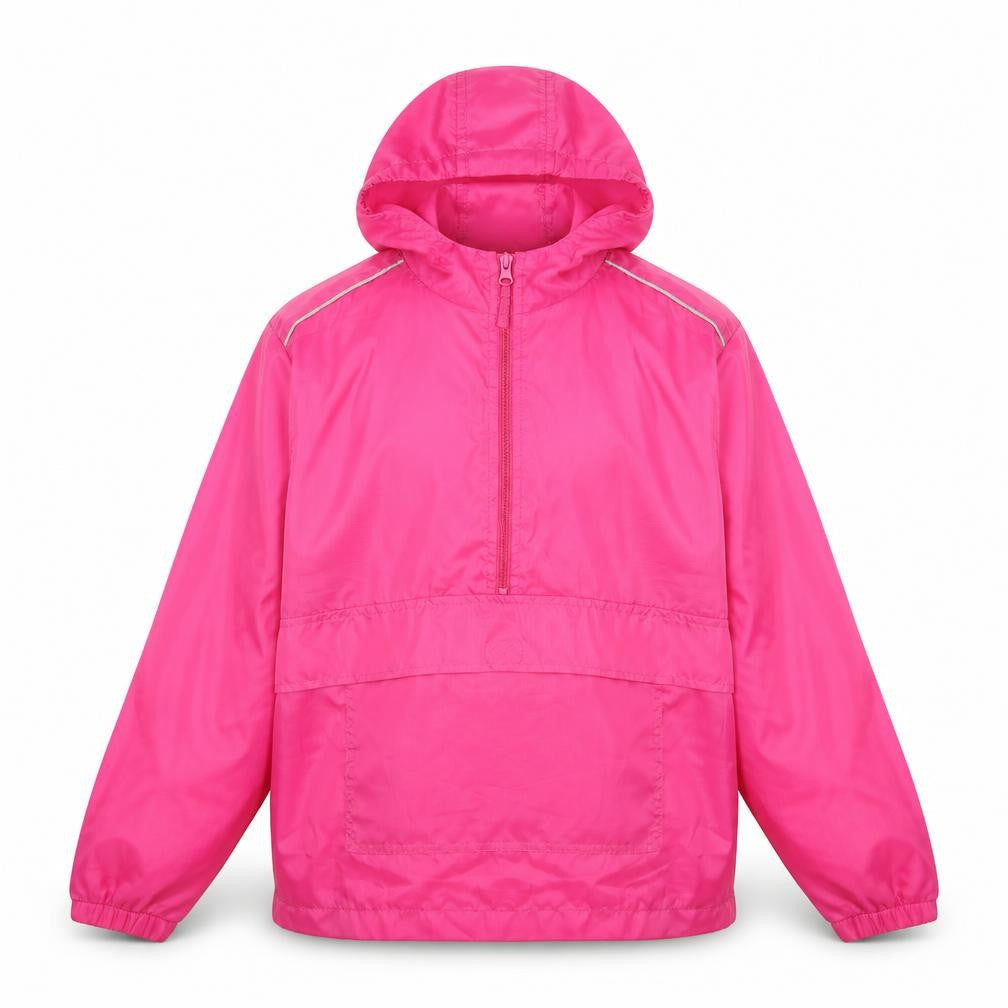 Front view of Matalan girls’ pink windbreaker jacket, size M
