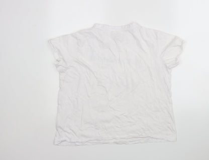 Primark Womens White  Cotton Basic T-Shirt Size L Round Neck