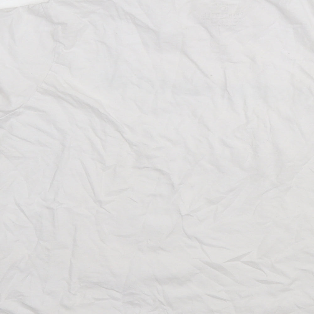 Primark Womens White  Cotton Basic T-Shirt Size L Round Neck