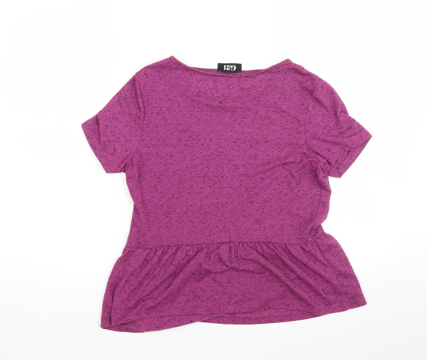George Womens Purple  Polyester Basic T-Shirt Size 10 Round Neck