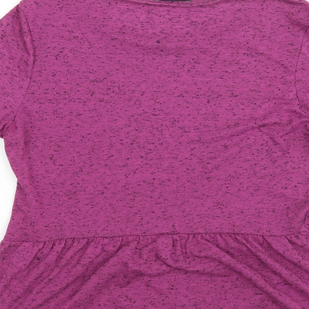 George Womens Purple  Polyester Basic T-Shirt Size 10 Round Neck