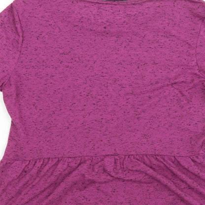 George Womens Purple  Polyester Basic T-Shirt Size 10 Round Neck