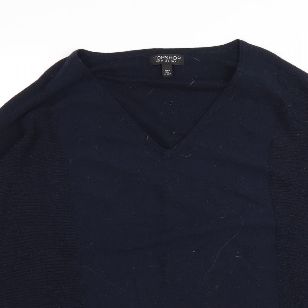 Womens UK Size 6 Topshop Blue Pullover Jumper