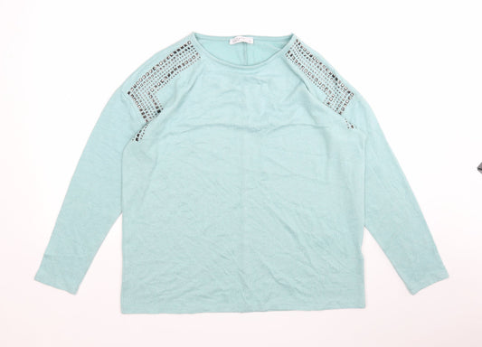 Womens UK Size M Papaya Green Pullover Jumper