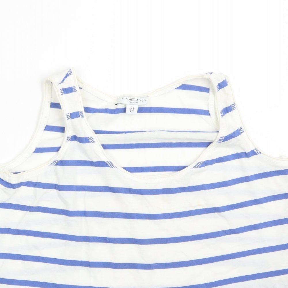 Womens UK Size 8 New Look Multicoloured Basic T-Shirt