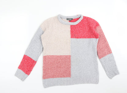 Studio Womens Multicoloured Colourblock Polyester Pullover Sweatshirt Size 10