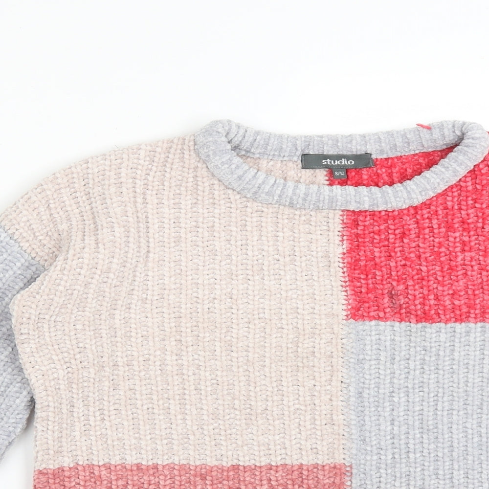 Studio Womens Multicoloured Colourblock Polyester Pullover Sweatshirt Size 10