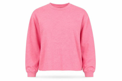 Front view of Studio women’s pink polyester pullover sweatshirt, size UK 14