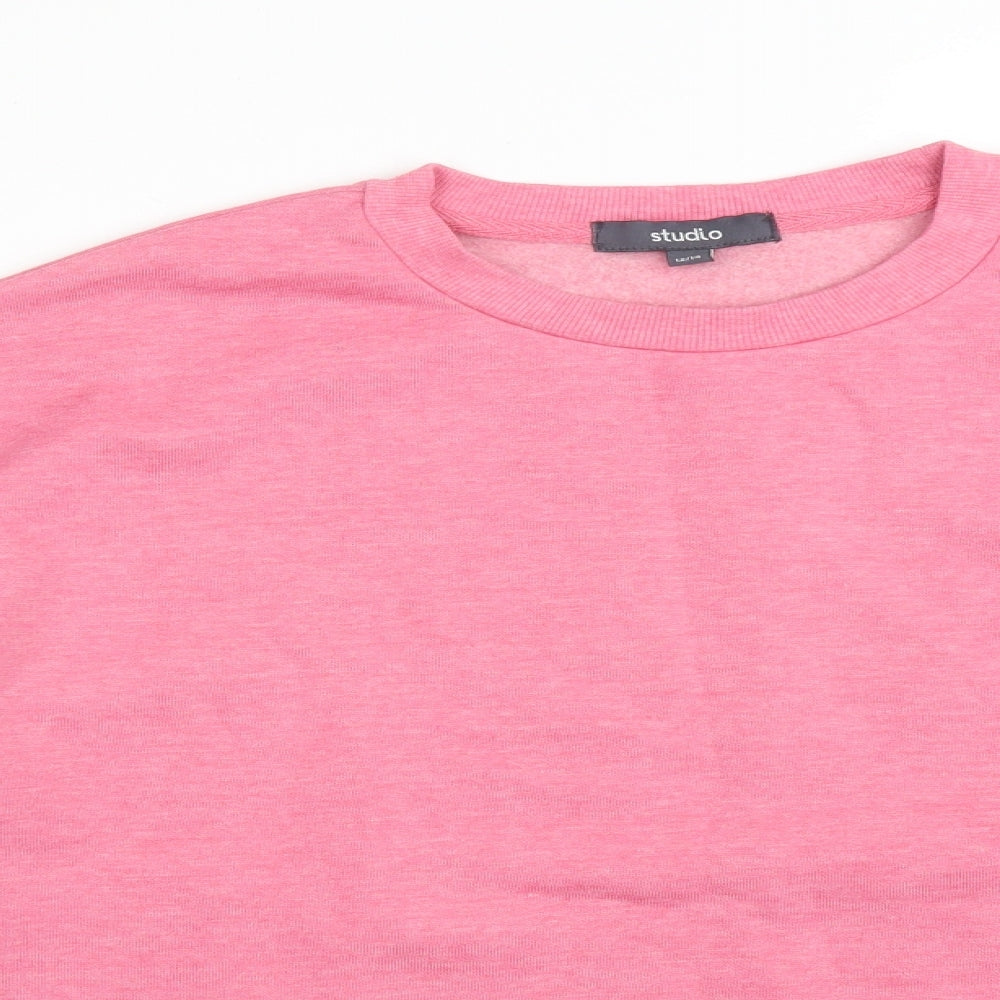 Studio Womens Pink  Polyester Pullover Sweatshirt Size 14