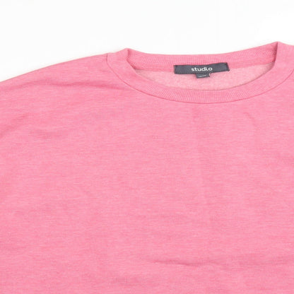 Studio Womens Pink  Polyester Pullover Sweatshirt Size 14