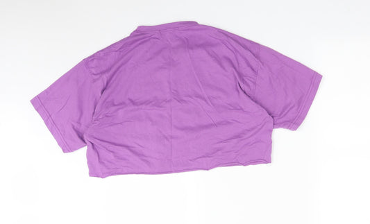 Womens UK Size 8 Missguided Purple Cropped T-Shirt