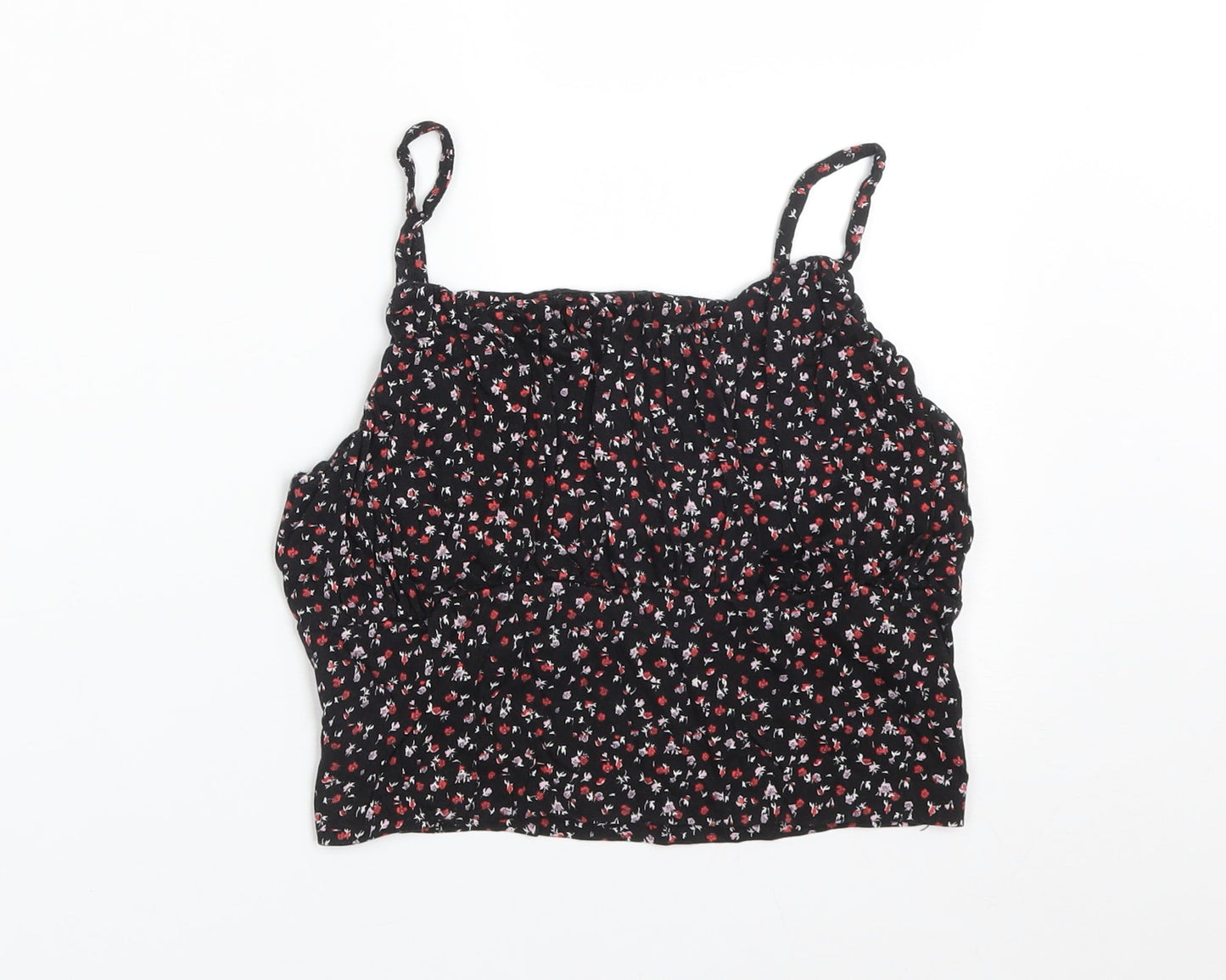 Primark Womens Multicoloured Floral Viscose Camisole T-Shirt Size S Square Neck