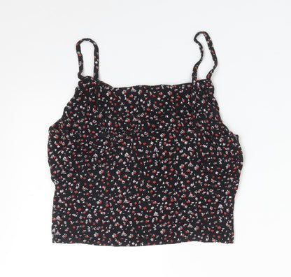 Primark Womens Multicoloured Floral Viscose Camisole T-Shirt Size S Square Neck
