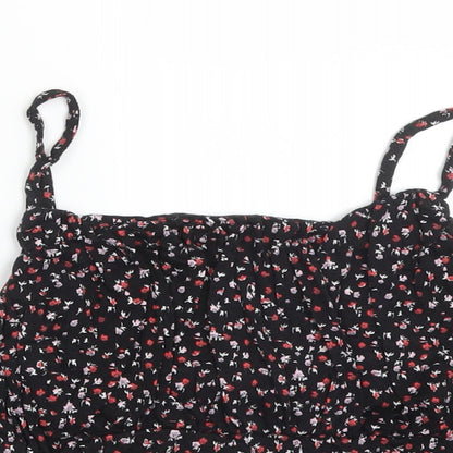 Primark Womens Multicoloured Floral Viscose Camisole T-Shirt Size S Square Neck