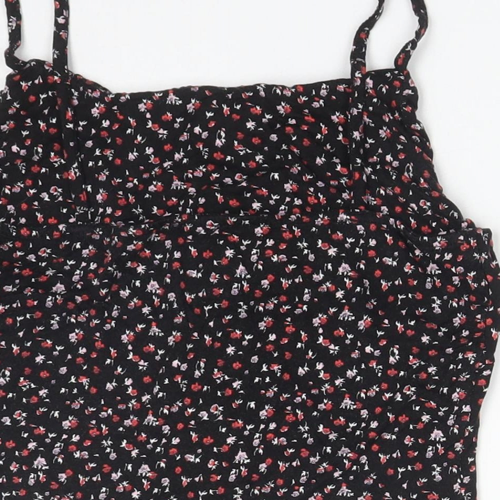 Primark Womens Multicoloured Floral Viscose Camisole T-Shirt Size S Square Neck