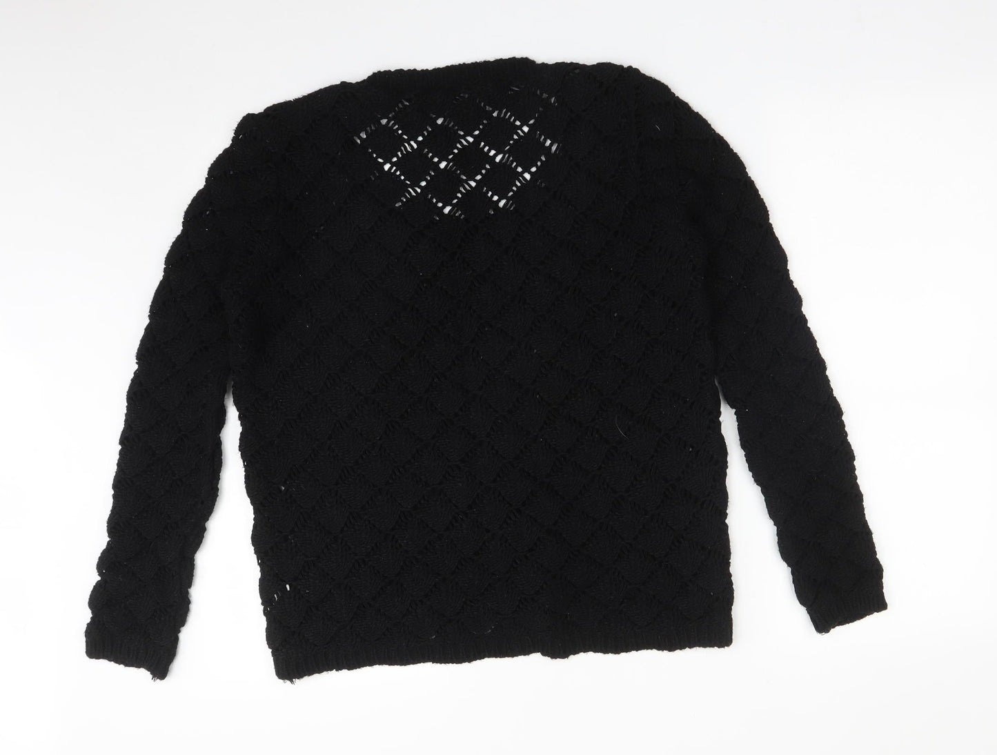 Miso Womens Black Argyle/Diamond Acrylic Pullover Sweatshirt Size 10
