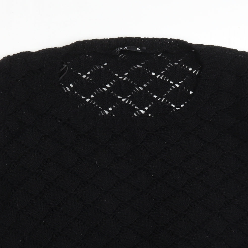 Miso Womens Black Argyle/Diamond Acrylic Pullover Sweatshirt Size 10