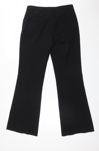 Womens UK Size 10 New Look Regular Fit Dress Pants Black Trousers