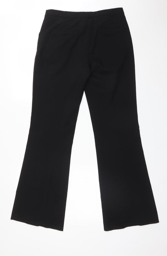 Womens UK Size 10 New Look Regular Fit Dress Pants Black Trousers