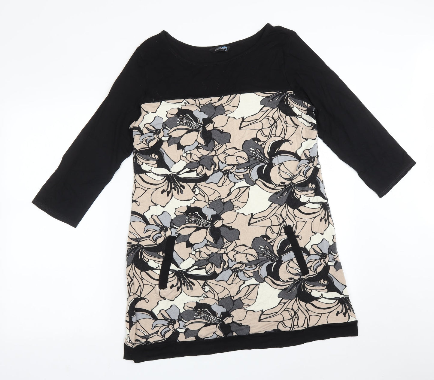 Womens UK Size L BLUE CHAMELEON Multicoloured Basic T-Shirt