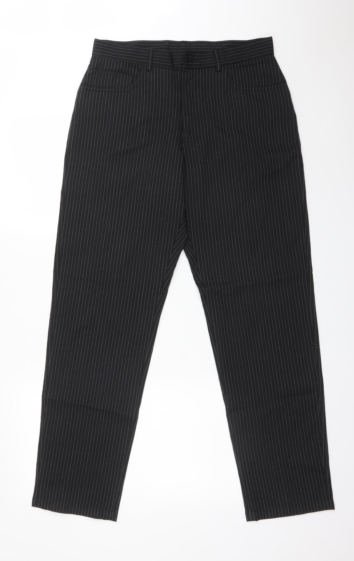 Womens UK Size 32 NEXT Regular Fit Dress Pants Black Trousers