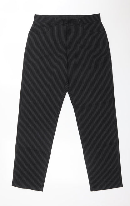 Womens UK Size 32 NEXT Regular Fit Dress Pants Black Trousers