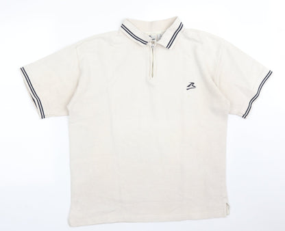 BLUE STONE Mens Beige  Cotton  Polo Size S Collared