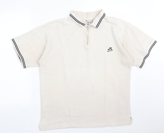 BLUE STONE Mens Beige  Cotton  Polo Size S Collared