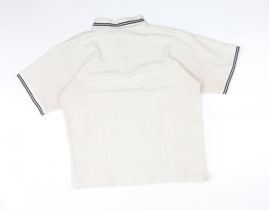 BLUE STONE Mens Beige  Cotton  Polo Size S Collared