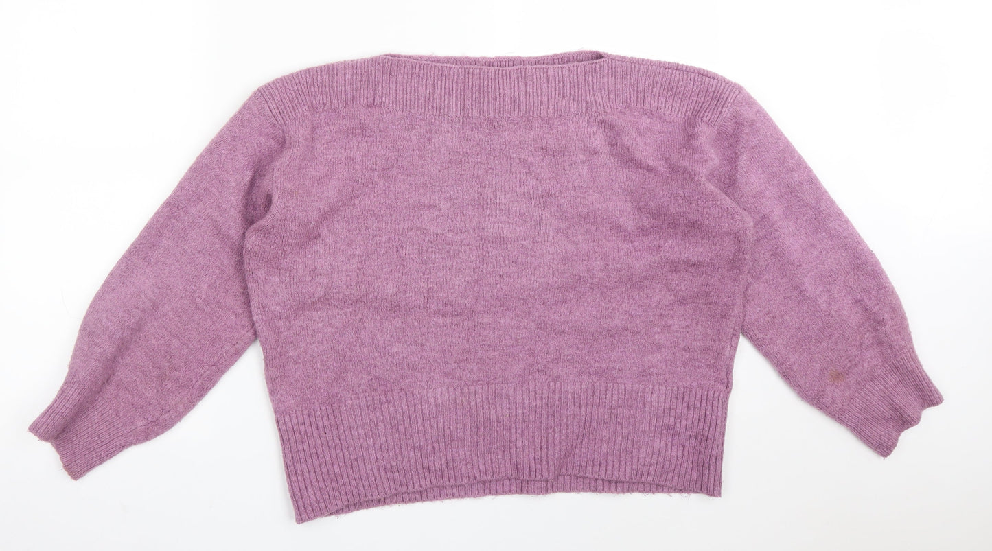 M&S Womens Purple  Acrylic Pullover Sweatshirt Size L